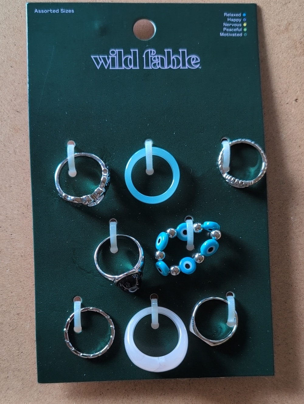 wild fable Blue and Silver Mixed Ring Pack